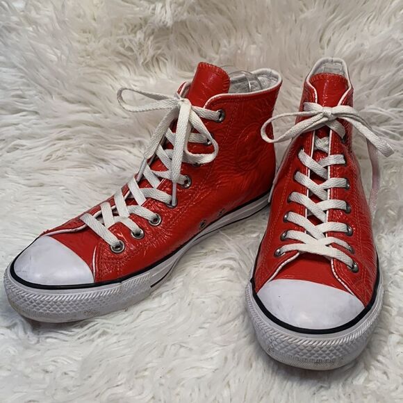 CONVERSE Chuck Taylor All Star 70’s Hi RED Leather Sz M-7.5 W-9.5 - Picture 11 of 11